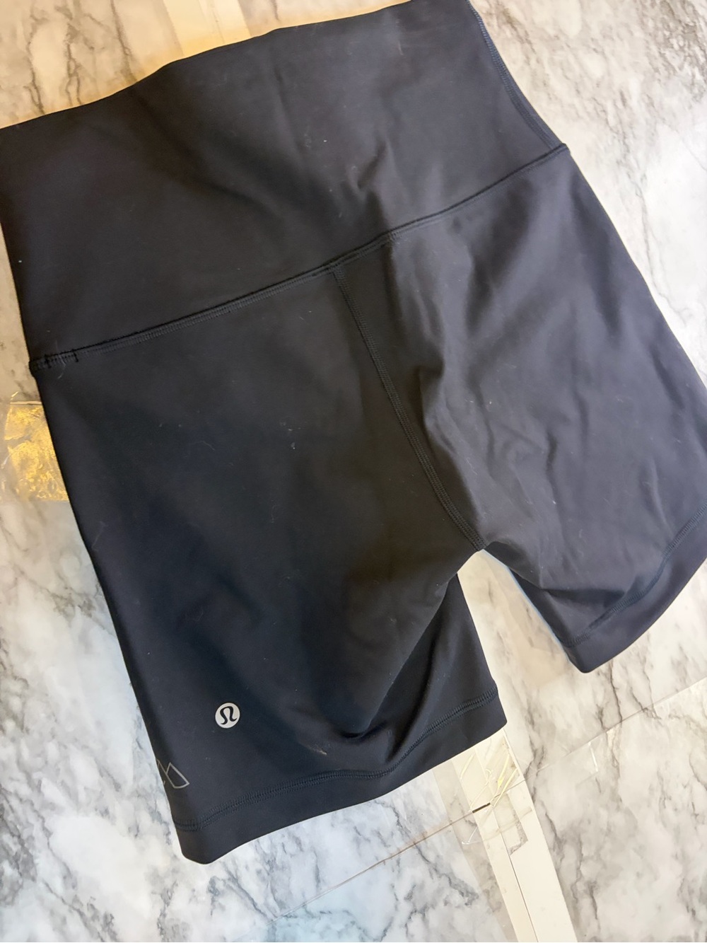 Bauer Black Lululemon High-Rise Bike Shorts with Reflective Logo - Picture 3 of 4